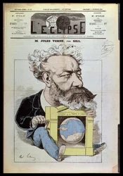 Caricatura de Jules Verne (1828-1905) de 